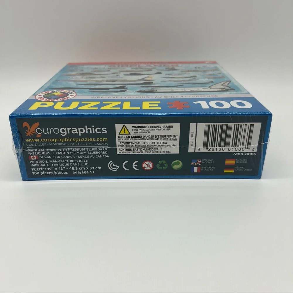 Eurographics Jigsaw Puzzle Airplanes Smart Kids Collection 100 Pieces NEW SEALED